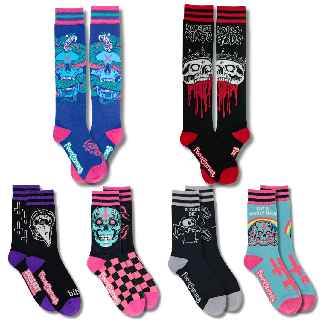 XRAEART Crew and Knee High Sock Pack | 6 Designs