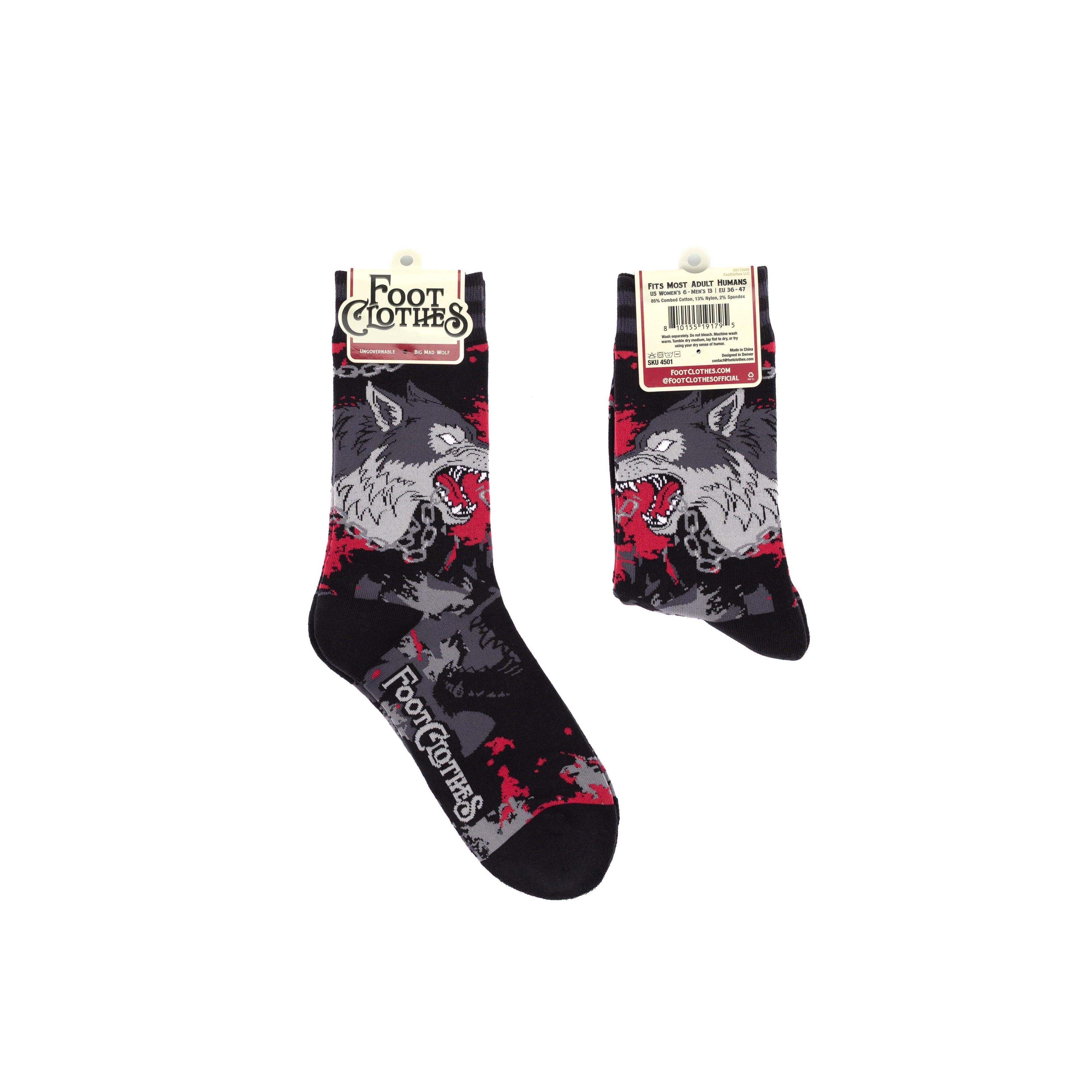 Big Mad Wolf Crew Socks