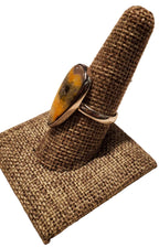 Bumblebee Jasper Teardrop Statement Ring – Sterling Silver – Sizes 6–9