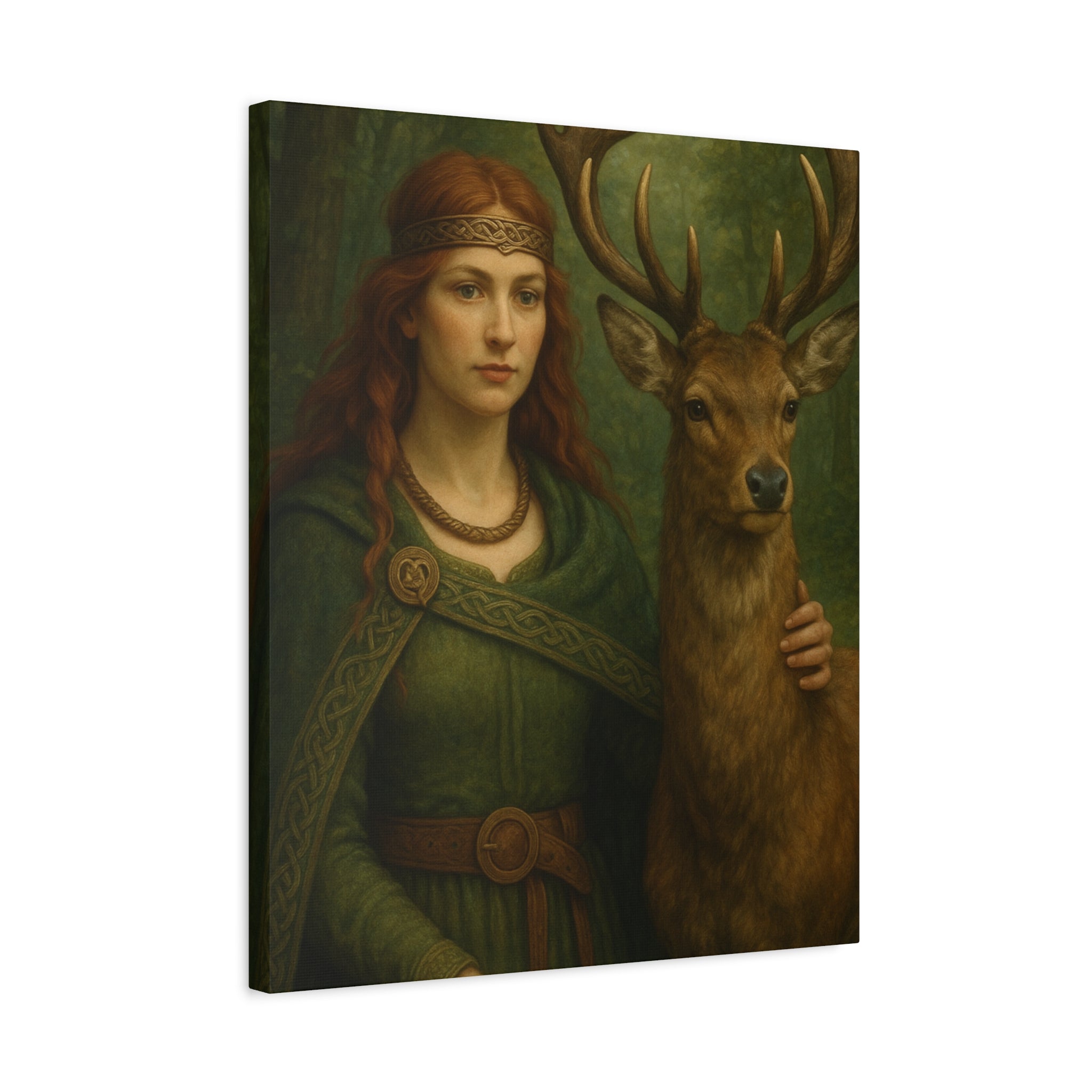 Goddess and Deer - Canvas Print