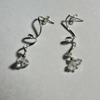 Herkimer Spiral Dangle Bertoni Earrings - Sterling Silver