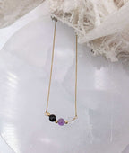 SACRED SPACE -Clear Quartz, Amethyst, Black Onyx Jewelry Set