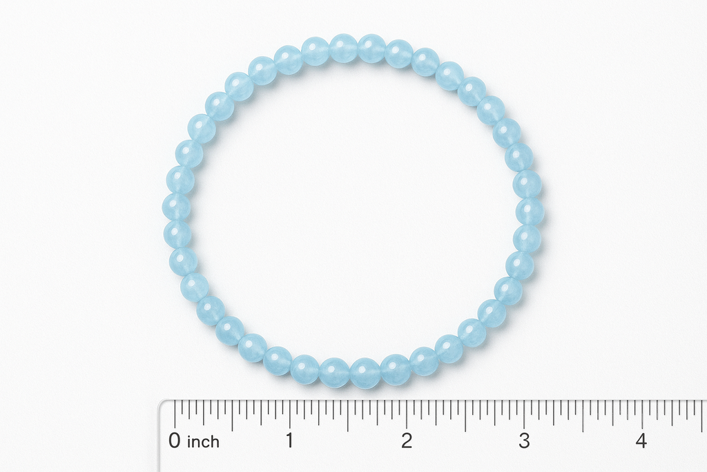 Aquamarine Round Bead Bracelet - Emotional Healing