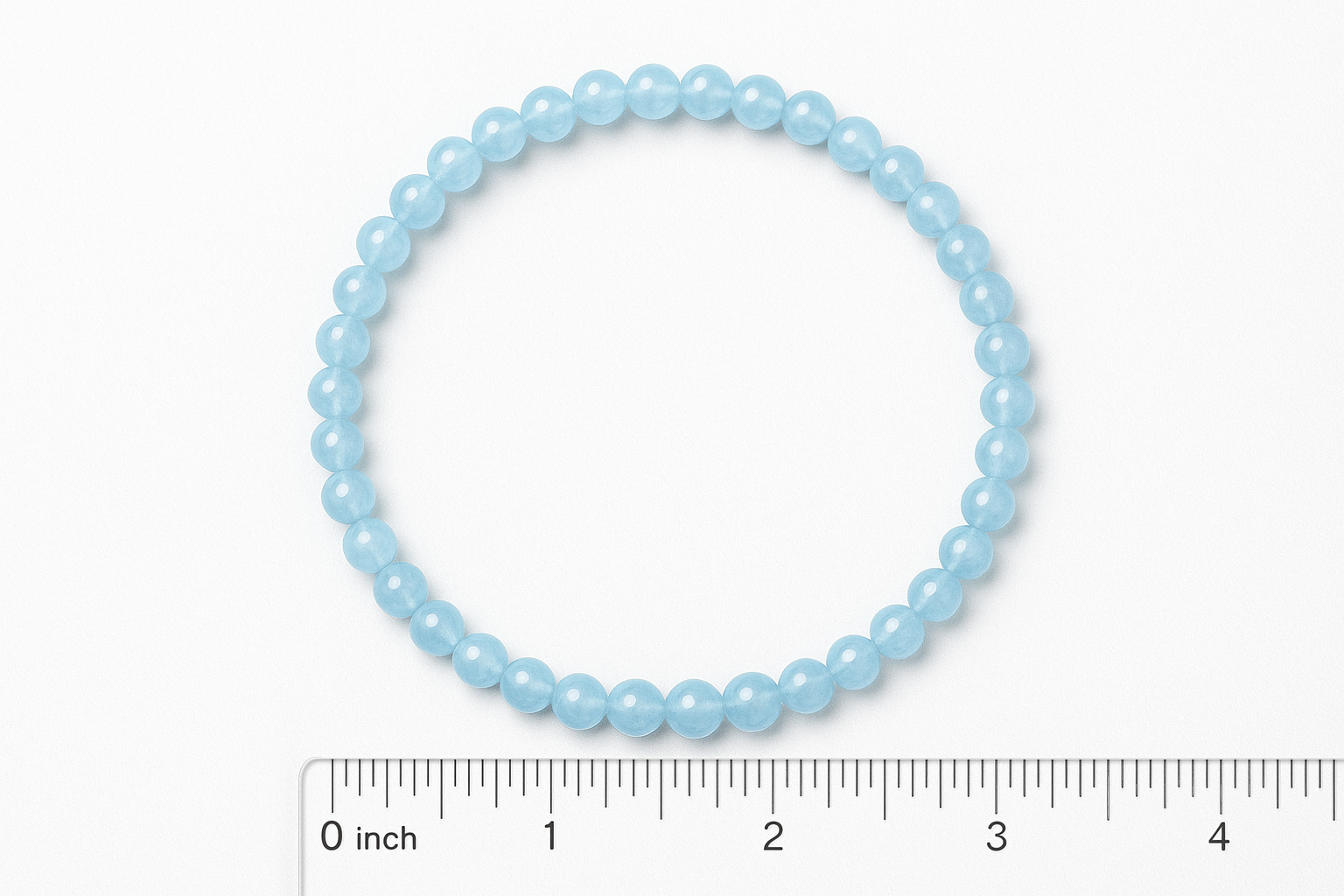 Aquamarine Round Bead Bracelet - Emotional Healing