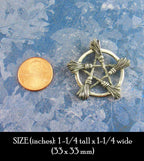 Five Brooms Pentacle Pendant, Handmade - 925 Sterling Silver