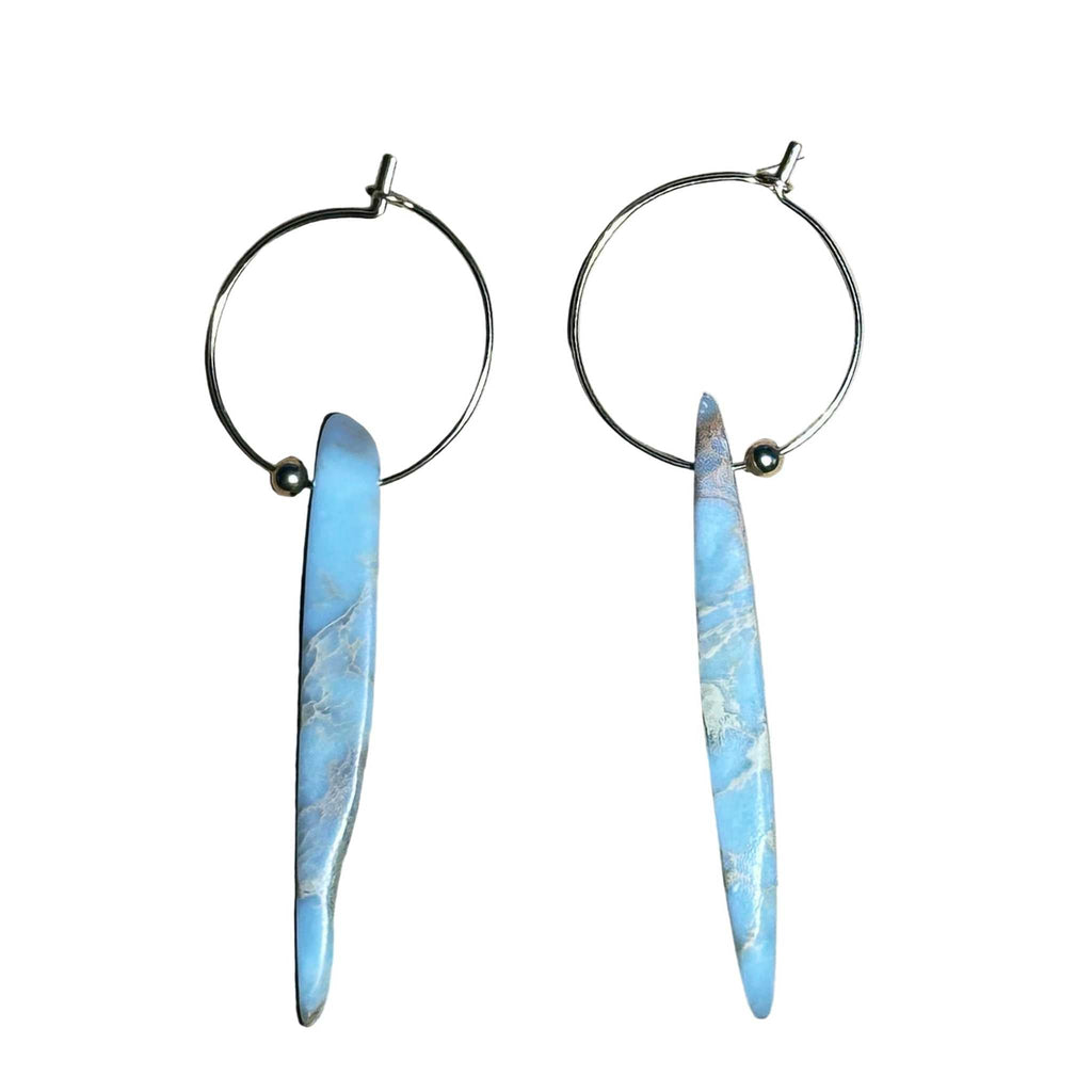 African Opal Spear Bertoni Earrings - 14k Gold Filled Sterling Silver