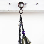 Hanging Witch's Bells: Purple Beads, Crescent Moons, Black Chain - Handcrafted