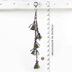 Hanging Witch's Bells: Purple Beads, Crescent Moons, Black Chain - Handcrafted