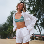 White Cotton Cabana Shorts