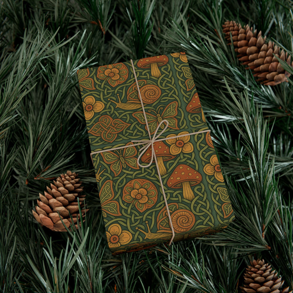 Gift Wrap Paper - Butterfly, Mushroom, Snail Design