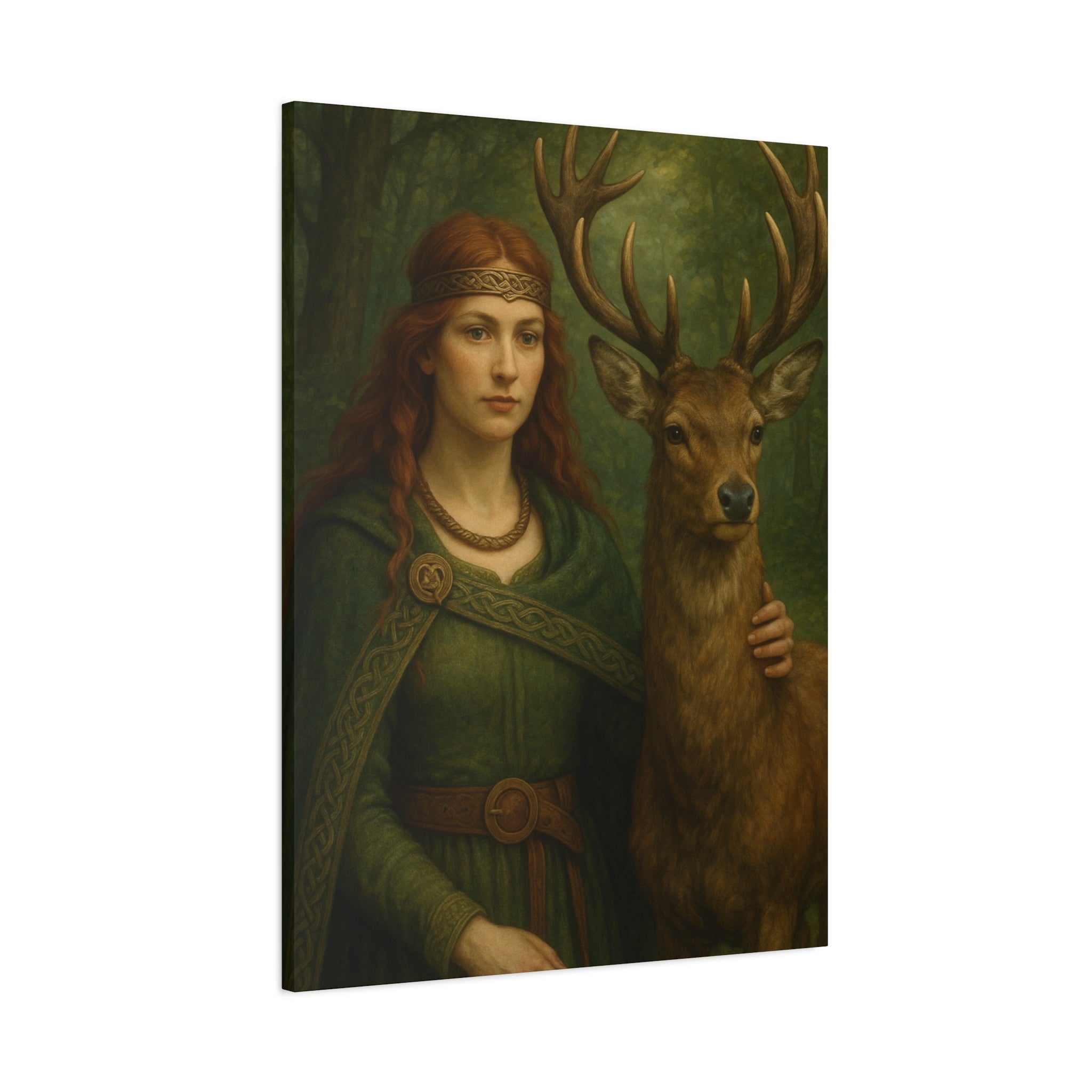 Goddess and Deer - Canvas Print