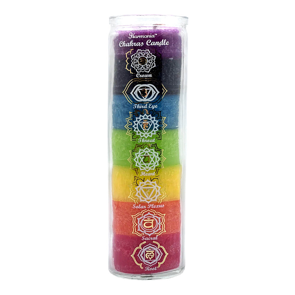 7 Day Chakra Glass Prayer Candle
