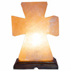 Flat Cross Shaped Salt Lamp - 9" avg. - Cord, Bulb, Dimmer