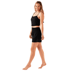 Black Cotton Crop Top & Shorts Lounge Set