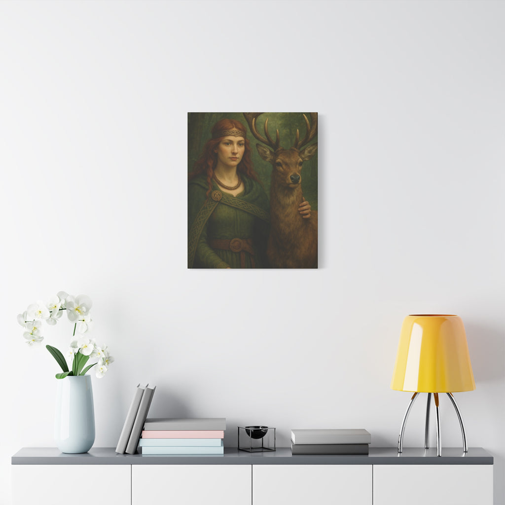 Goddess and Deer - Canvas Print