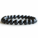 Black Obsidian Round Bead Bracelet