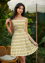 Pineapple Skater Dress