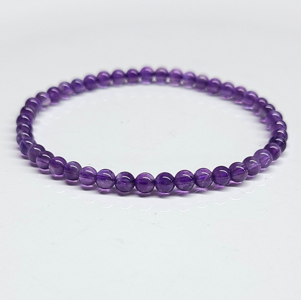 Amethyst Round Bead Bracelet - The Serenity Stone