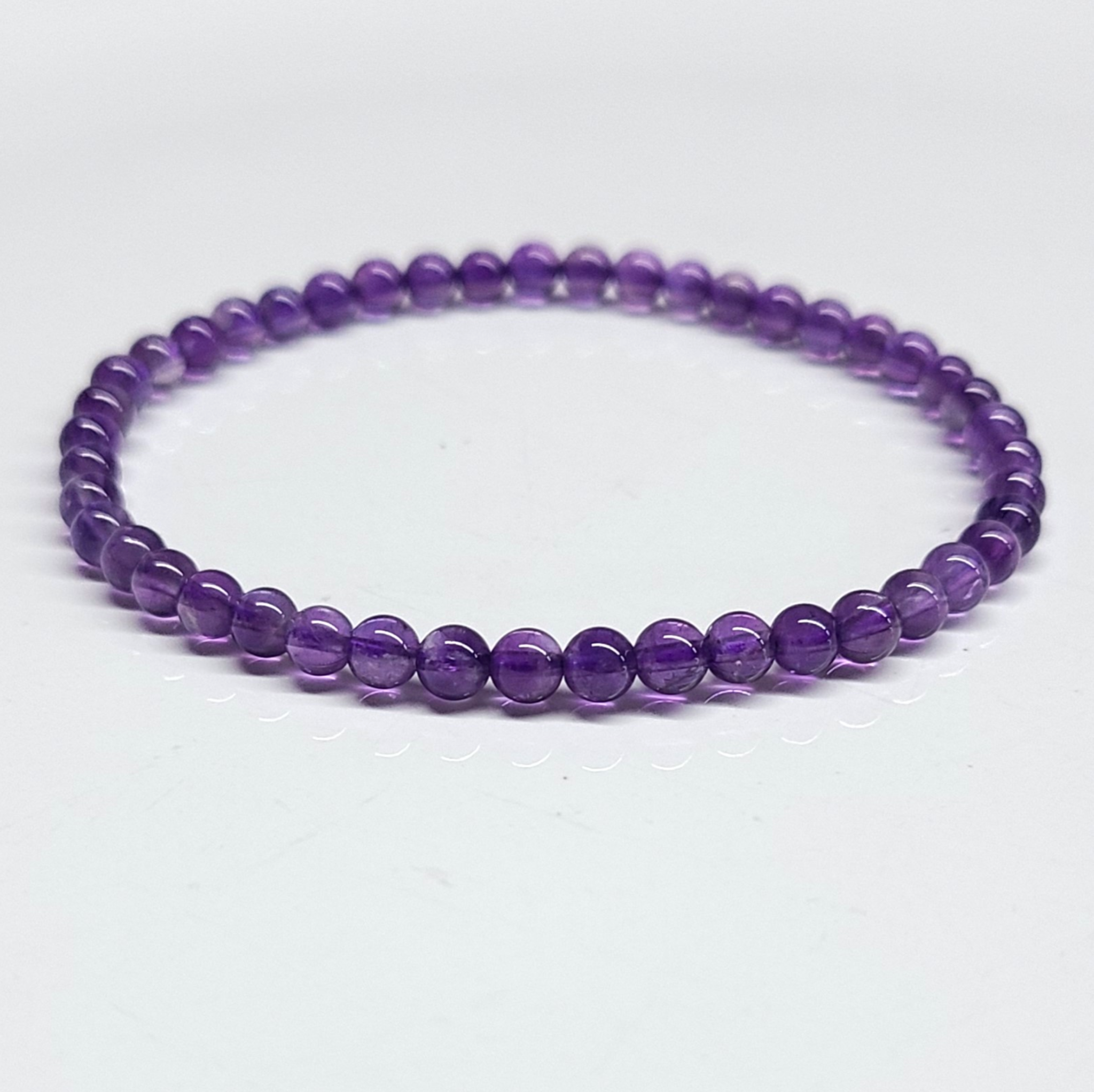 Amethyst Round Bead Bracelet - The Serenity Stone