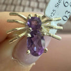 Gemstone Spider Ring in Sterling Silver or Gold Vermeil