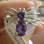 Gemstone Spider Ring in Sterling Silver or Gold Vermeil