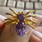 Gemstone Spider Ring in Sterling Silver or Gold Vermeil