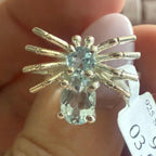 Gemstone Spider Ring in Sterling Silver or Gold Vermeil