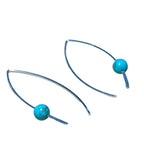 Turquoise Crescent Bertoni Earrings - Sterling Silver