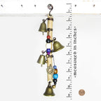 Witch's Bell: Vertical Branch, Pentacle, Colorful Beads, Spiral - Handcrafted