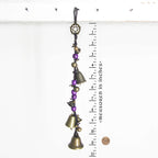 Witch's Bell: Long Braided Twine, Pentacle Charm, Colorful Beads - Handcrafted