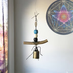 Hanging Witch's Bell: Quirky Twig, Beads, Charm - Handcrafted