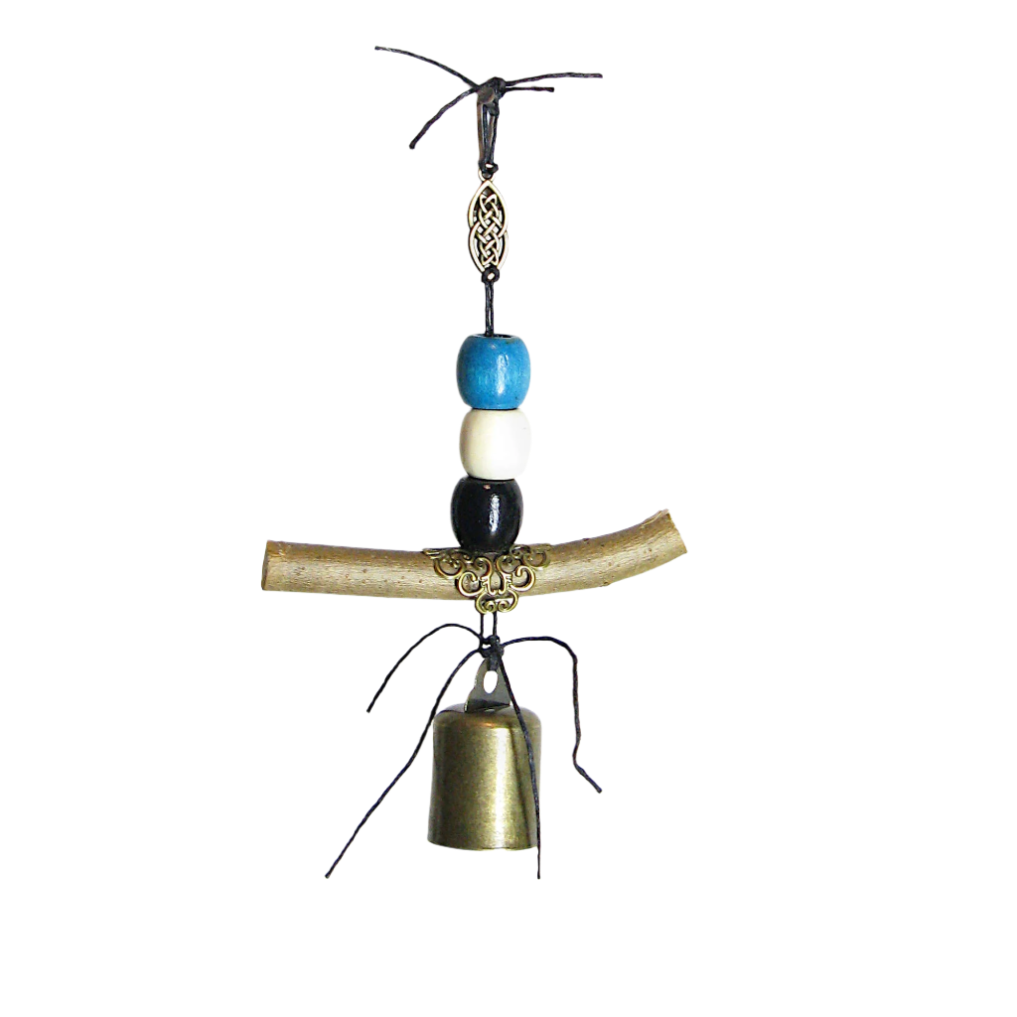 Hanging Witch's Bell: Quirky Twig, Beads, Charm - Handcrafted