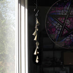 Witch's Bell: 5 Cone-Shaped Bells, Black Chain, Charms, Sleigh Bells - Handcrafted