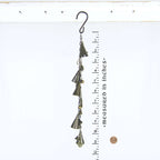 Witch's Bell: 5 Cone-Shaped Bells, Black Chain, Charms, Sleigh Bells - Handcrafted