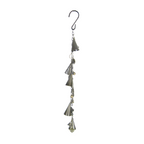 Witch's Bell: 5 Cone-Shaped Bells, Black Chain, Charms, Sleigh Bells - Handcrafted