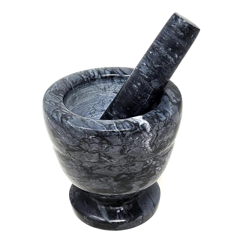 Black Marble Mortar & Pestle 4"