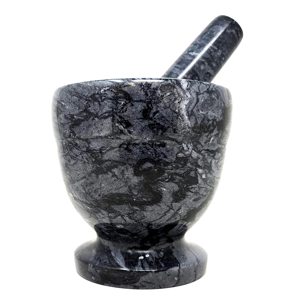Black Marble Mortar & Pestle 4"
