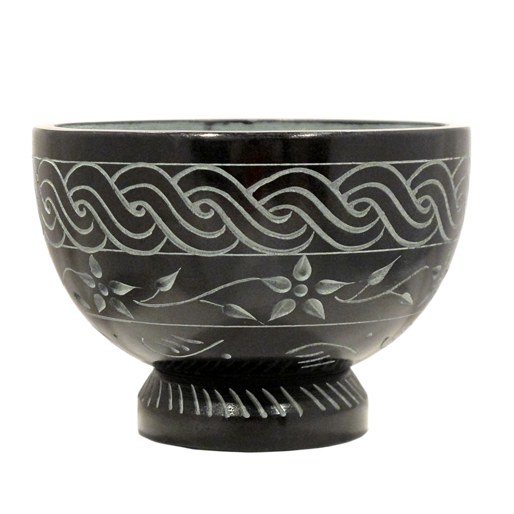 Black Soap Stone Carved Bowl