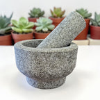 Black & Grey Marble Mortar and Pestle 5.5"