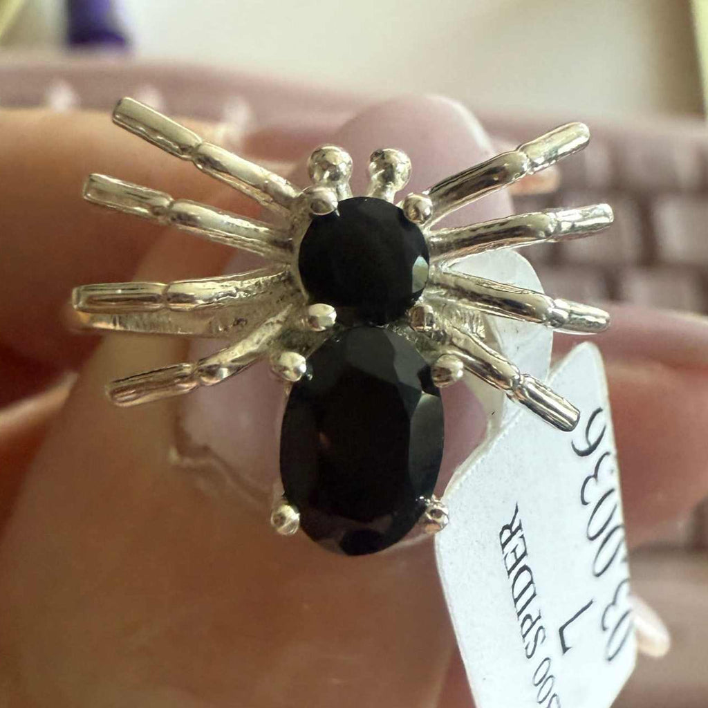 Gemstone Spider Ring in Sterling Silver or Gold Vermeil