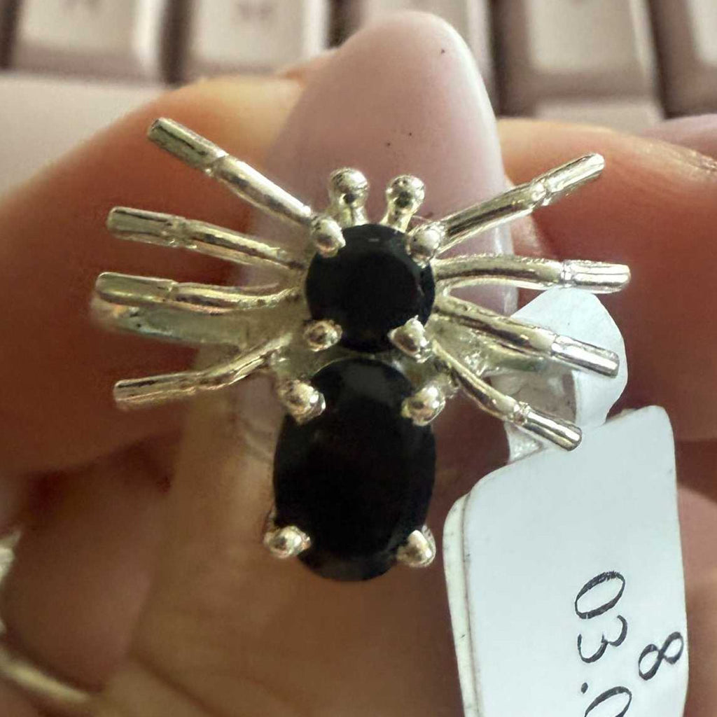 Gemstone Spider Ring in Sterling Silver or Gold Vermeil
