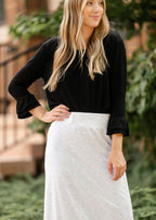 Clarise Heather Gray Premium Knit Maxi Skirt