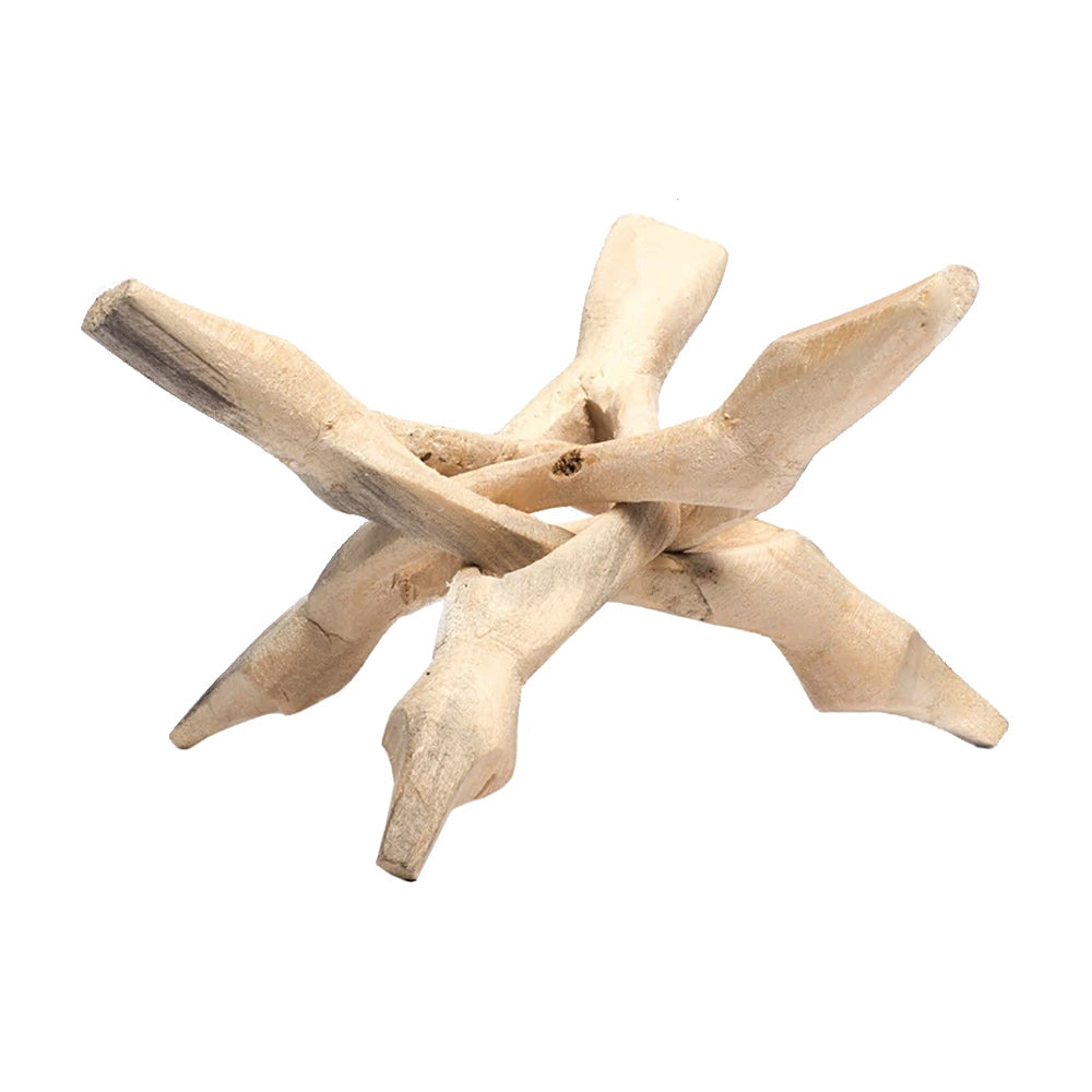 Natural Wooden Cobra Tripod Stand 4"