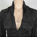 Clear Smoky Raw Quartz Crystal Pendant Necklace, Copper Wire-Wrapped, Handmade