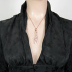 Raw Faden Clear Quartz Crystal Pendant Necklace, Copper Wire-Wrapped, Handmade