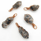 Dark Smoky Quartz Raw Crystal Pendant Necklace, Copper Wire-Wrapped, Handmade, with 20" Chain