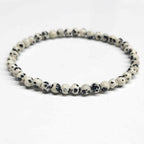 Dalmatian Jasper Round Bead Bracelet - Stone of Joy & Loyalty