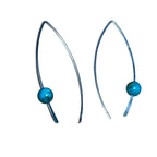 Turquoise Crescent Bertoni Earrings - Sterling Silver