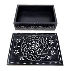 Floral Carved Soapstone Box 4"x6"