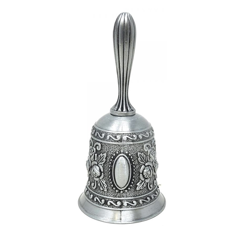 Floral Design Altar Bell - Charcoal Grey 4.5"